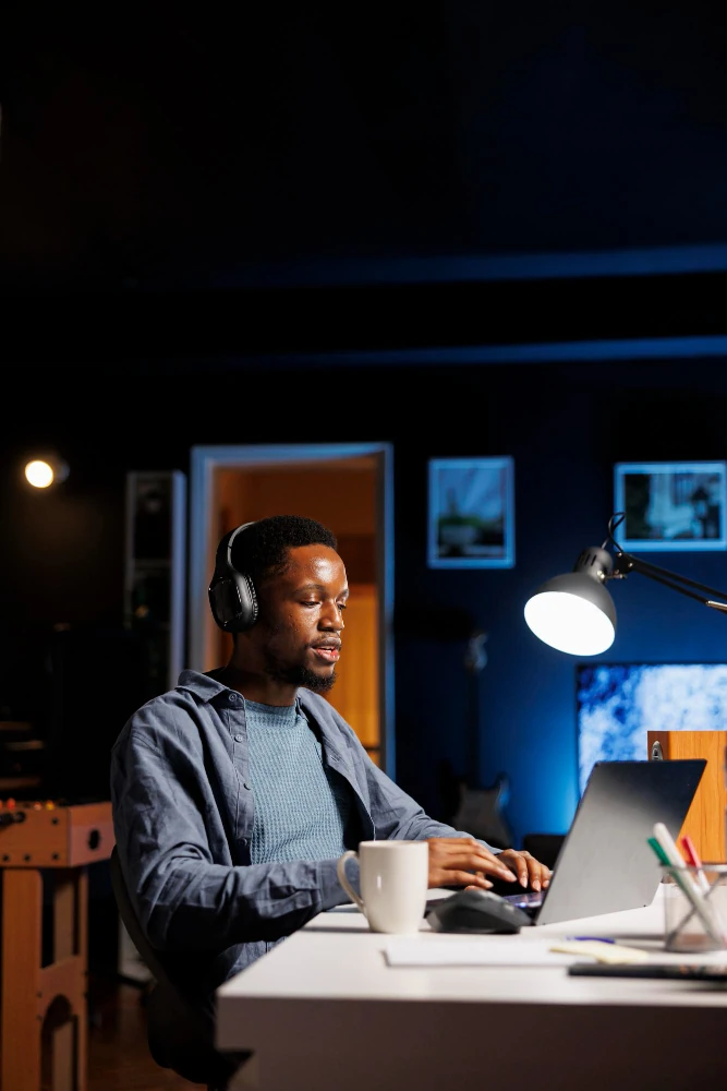 Web developer writing code